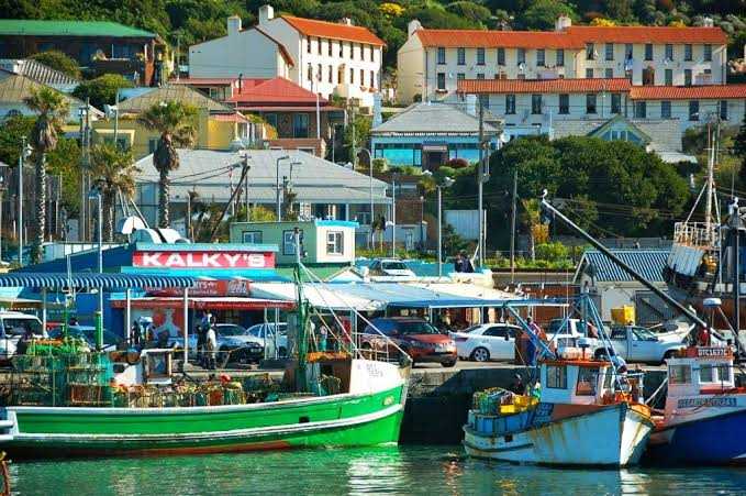 Kalk Bay harbour road shopfronts